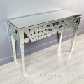 Table de console de point rond miroir transparent